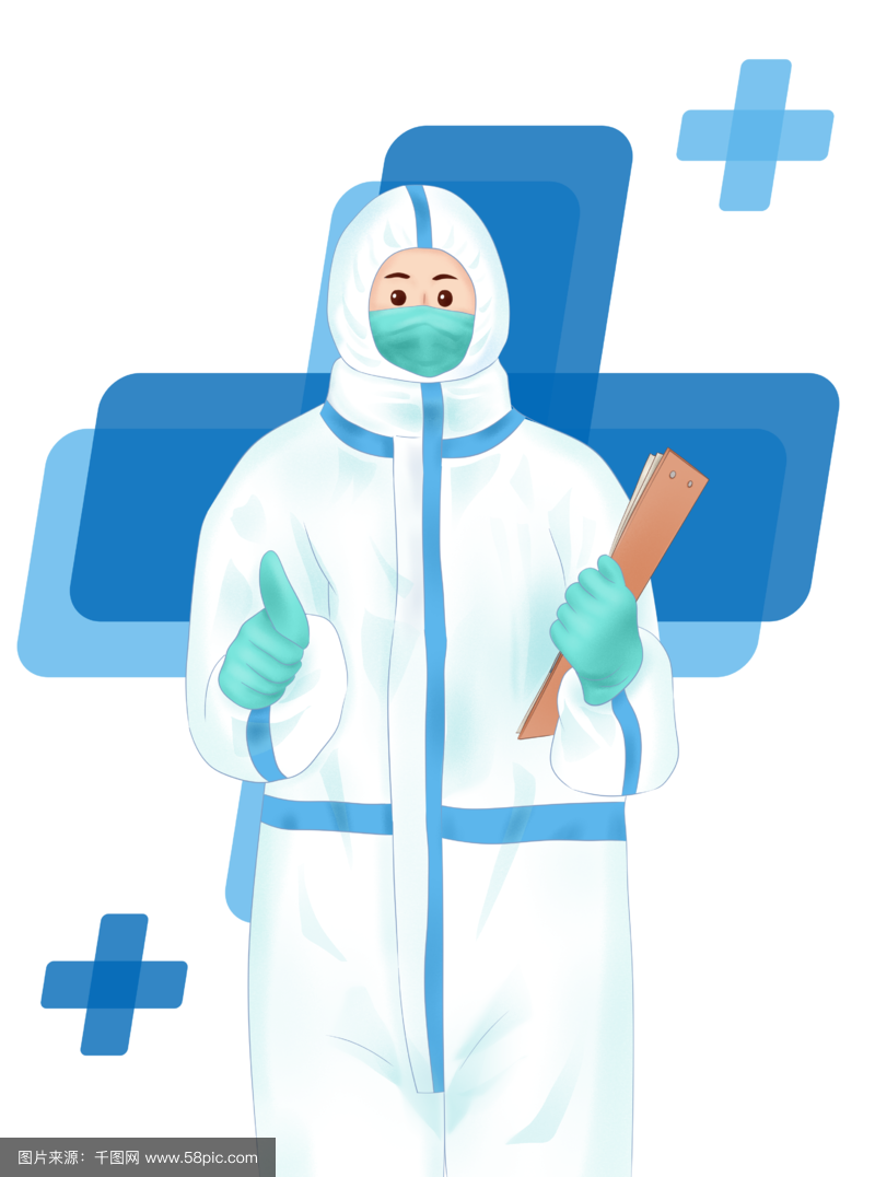 手繪卡通致敬“疫”線天使 防護服下的溫情守護